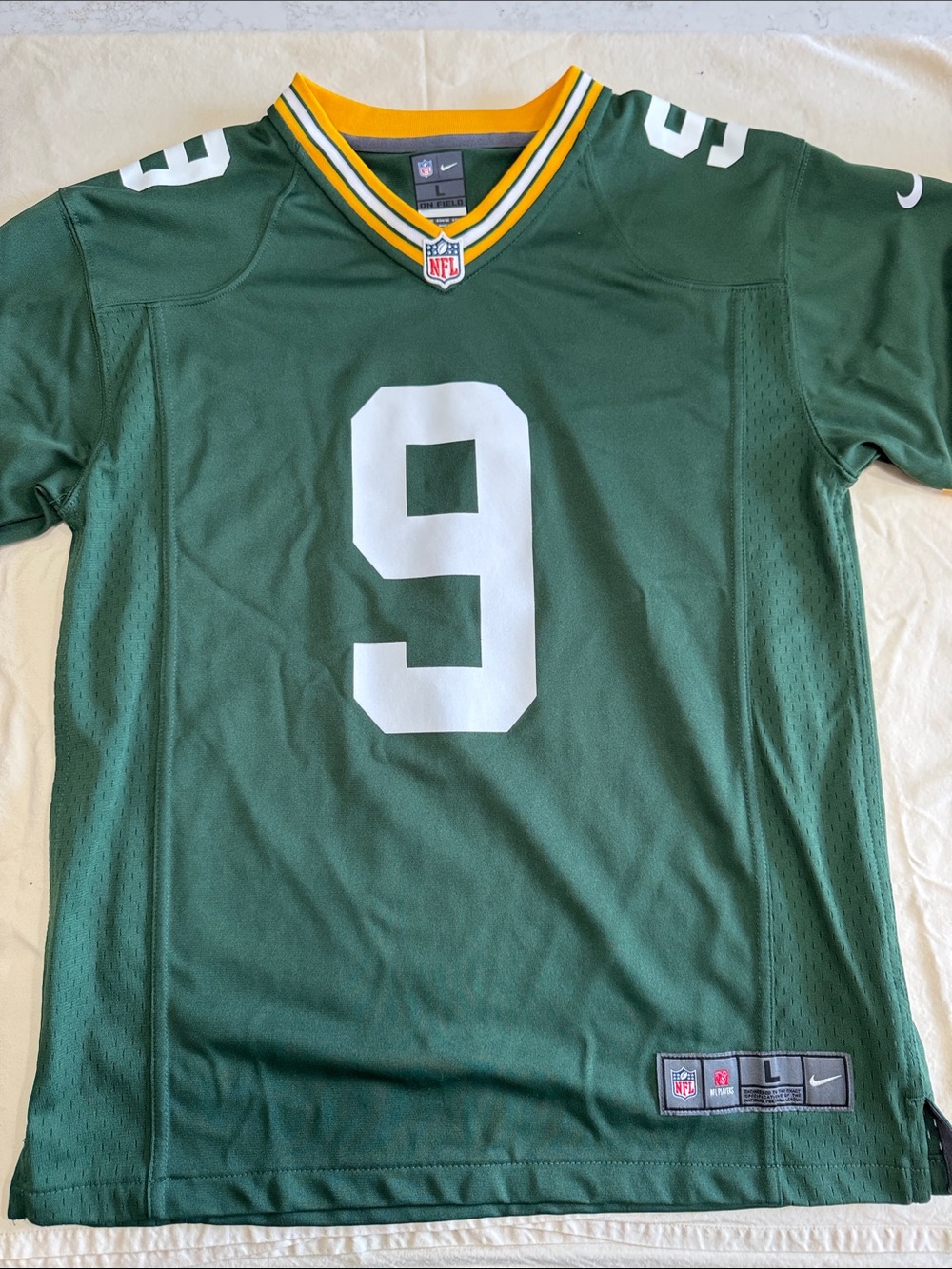 Nike Youth Size L Green Bay Packers #9 Christian Watson Football Jersey